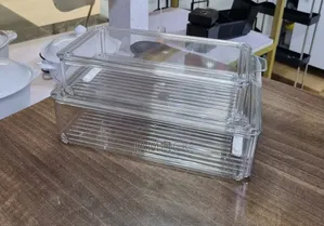 2pcs Acrylic Fridge Storage Containers for Fruits Vegetables - Av