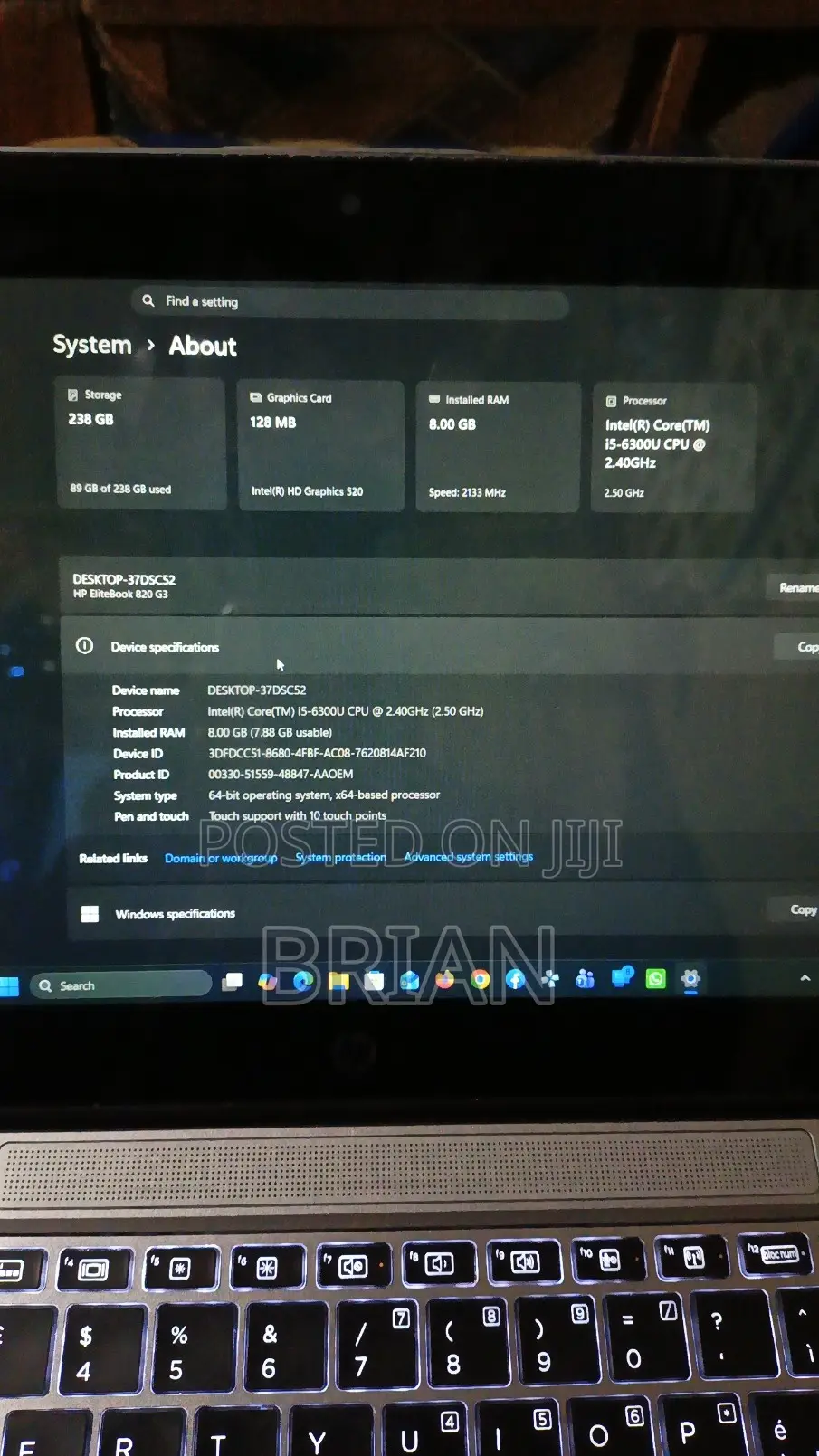 New Laptop HP EliteBook 820 G3 8GB Intel Core i5 SSD 256GB