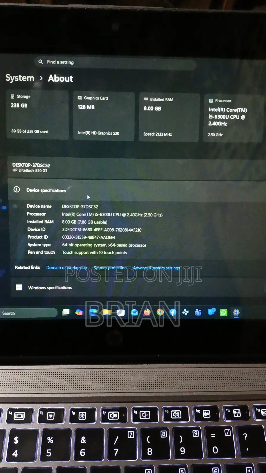 New Laptop HP EliteBook 820 G3 8GB Intel Core i5 SSD 256GB