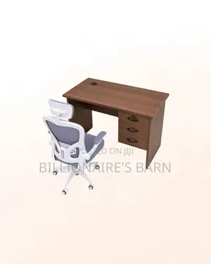 Compact 1m Desk White Flip-Up Arms Ergonomic Chair for Office Tasks