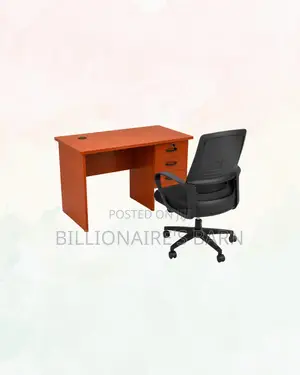 Compact 1m Desk and Black Mid-Back Mesh Chair for Daily Productivity