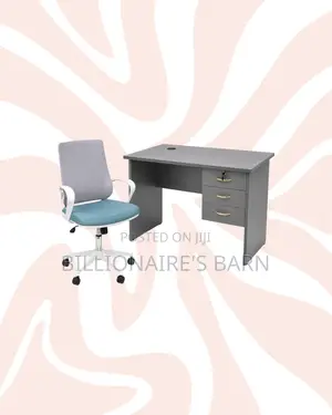 Compact 1m Desk and White Mid-Back Mesh Chair for Daily Productivity