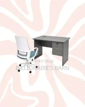 Compact 1m Desk and White Mid-Back Mesh Chair for Daily Productivity