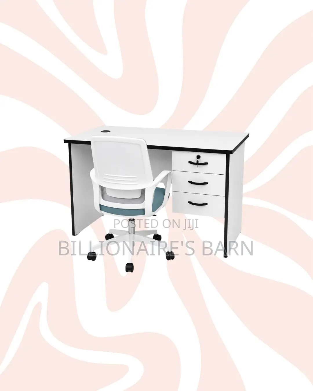 Compact 1m Desk White Mid-Back Ergonomic Mesh Chair for Focused Work