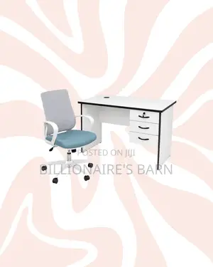 Compact 1m Desk White Mid-Back Ergonomic Mesh Chair for Focused Work