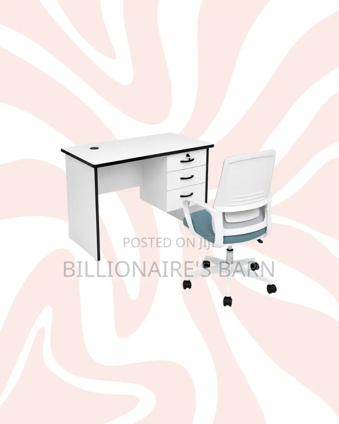 Compact 1m Desk White Mid-Back Ergonomic Mesh Chair for Focused Work