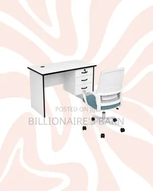 Compact 1m Desk White Mid-Back Ergonomic Mesh Chair for Focused Work