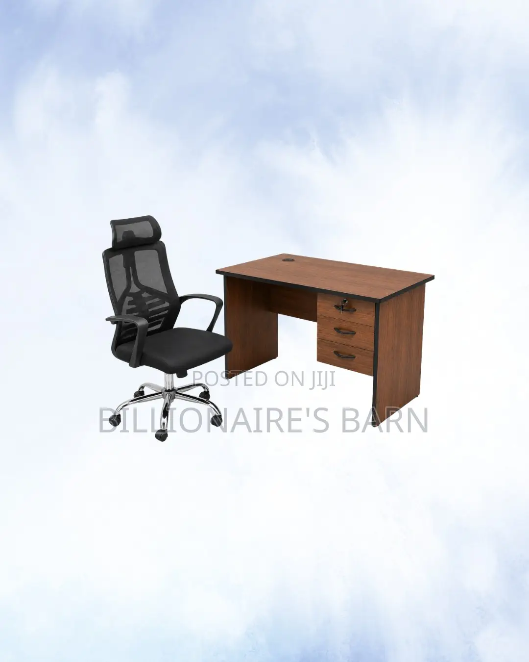 Compact 1m Desk and High-Back Ergonomic Mesh Chair for Better Workdays