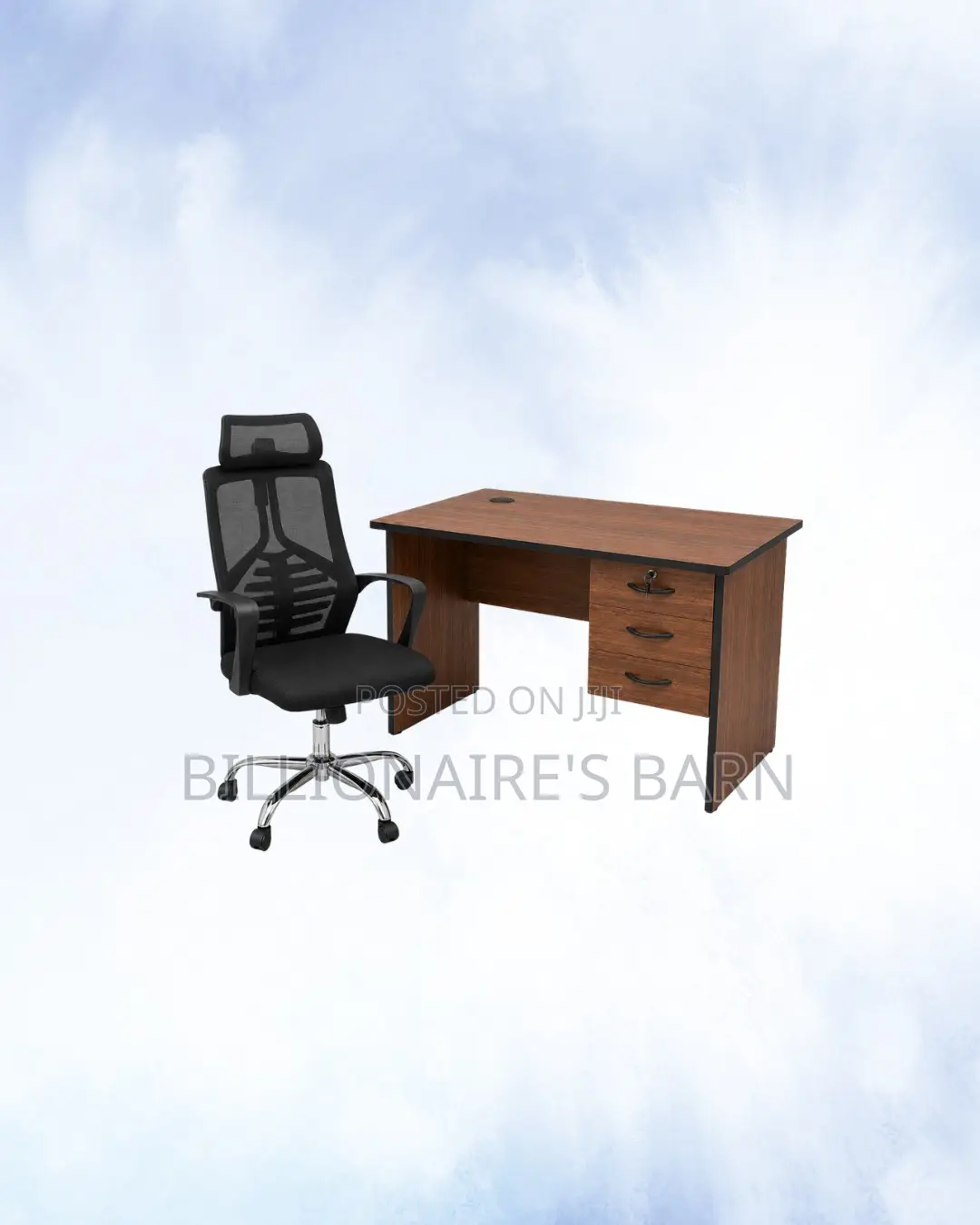Compact 1m Desk and High-Back Ergonomic Mesh Chair for Better Workdays