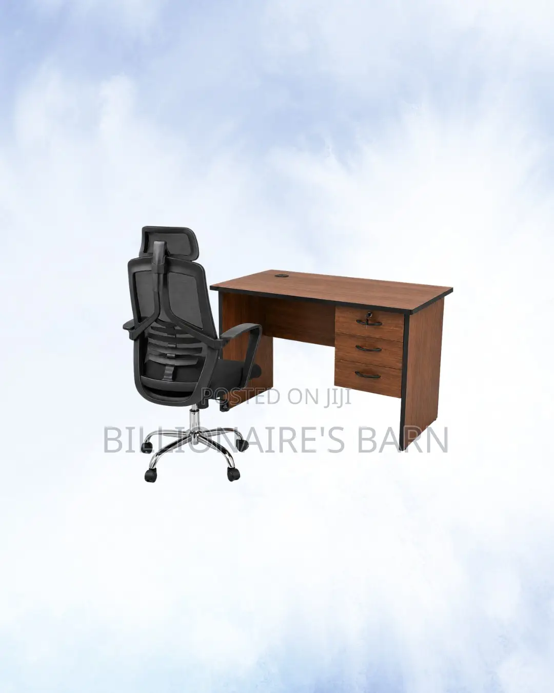 Compact 1m Desk and High-Back Ergonomic Mesh Chair for Better Workdays