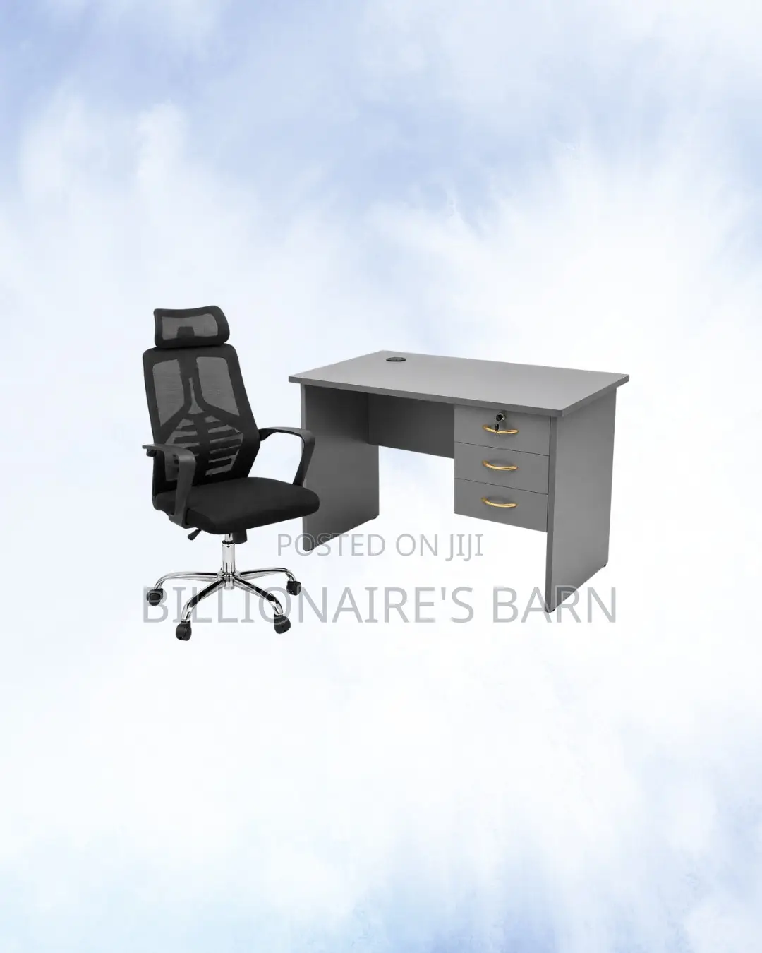 Compact 1m Desk and High-Back Mesh Chair for Daily Productivity