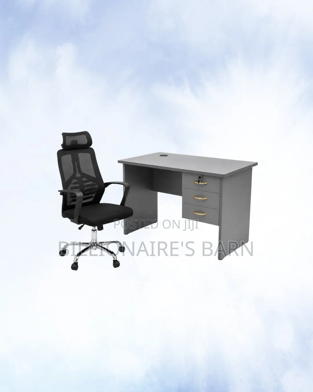 Compact 1m Desk and High-Back Mesh Chair for Daily Productivity