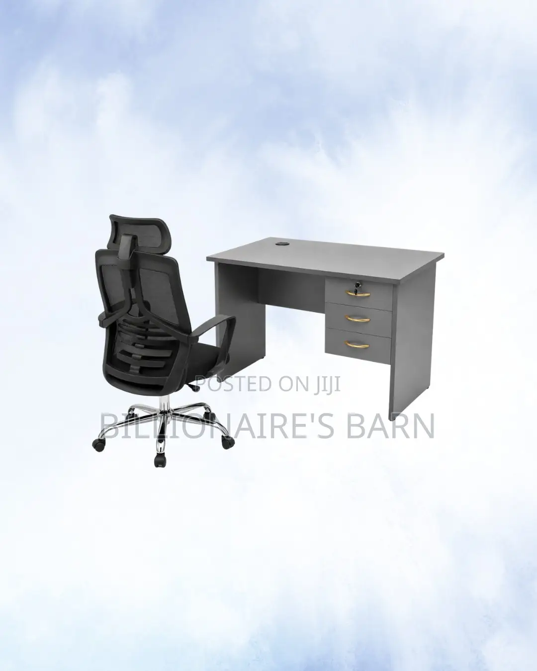 Compact 1m Desk and High-Back Mesh Chair for Daily Productivity
