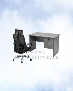 Compact 1m Desk and High-Back Mesh Chair for Daily Productivity