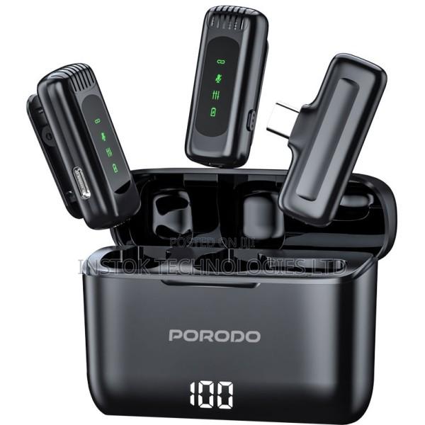 Porodo Lavalier Double Microphone With Charging Case