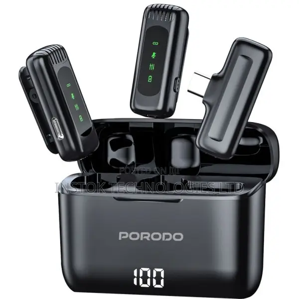 Porodo Lavalier Double Microphone With Charging Case