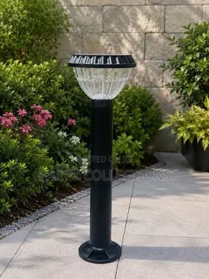 Black Solar-Powered Garden Lamp Light Led Bollard Light