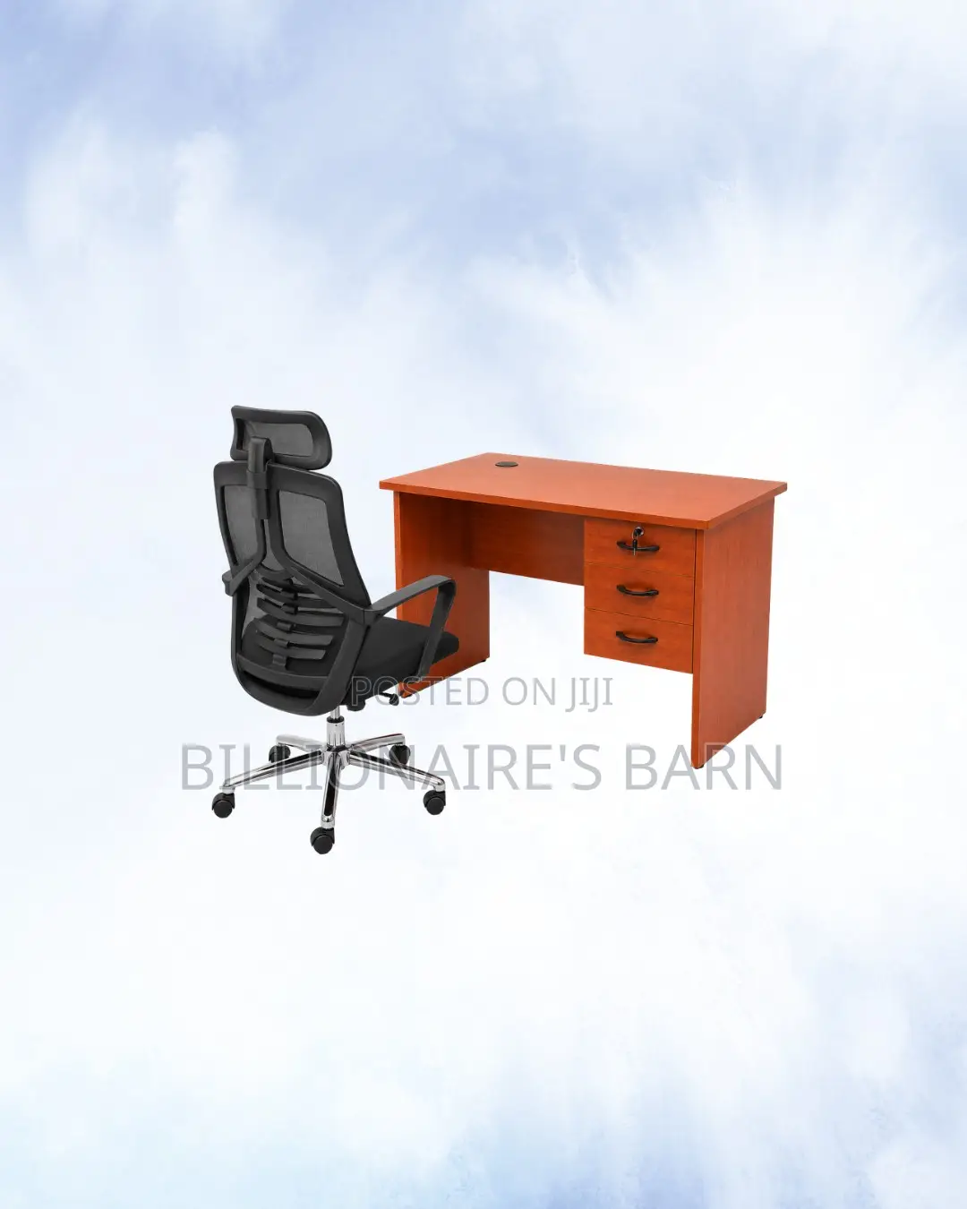 Compact 1m Desk and High-Back Ergonomic Mesh Chair for Home Office