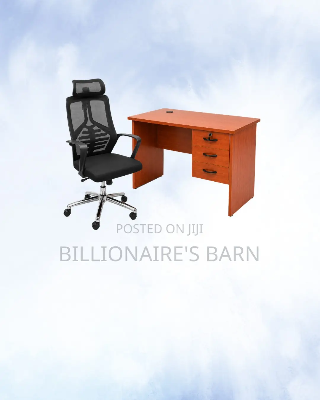 Compact 1m Desk and High-Back Ergonomic Mesh Chair for Home Office