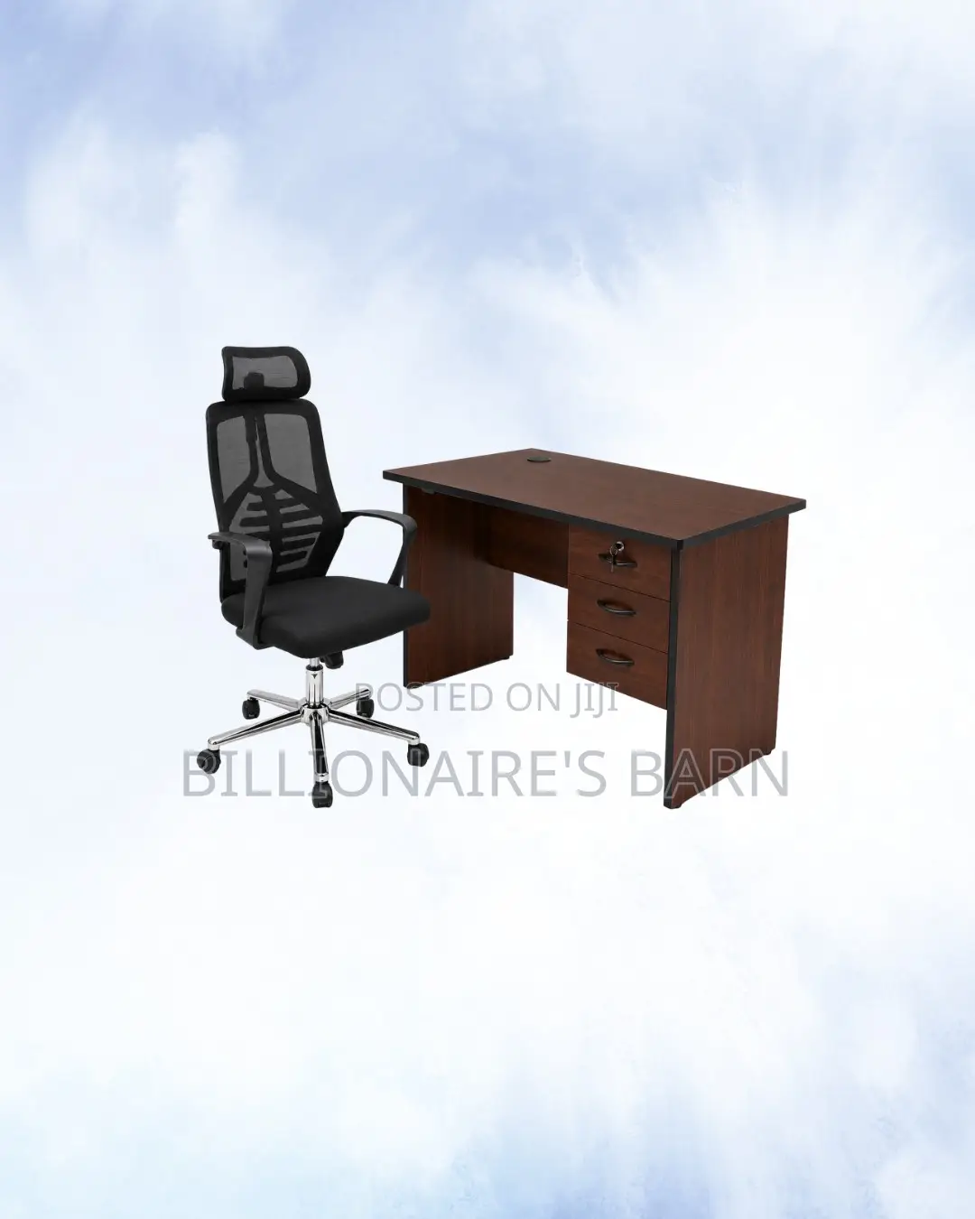 Compact 1m Desk - High-Back Ergonomic Mesh Chair for Desk Productivity