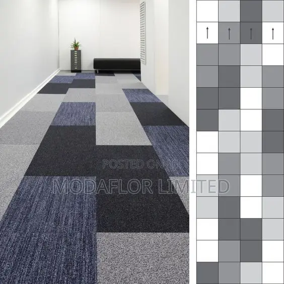 Plain Carpet Tiles for Office Flooring – Different Shades Available
