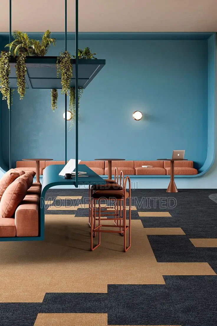 Plain Commercial Carpet Tiles Elegant Office Floor Solution