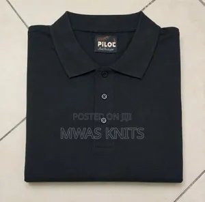 Black Plain Polo T Shirt Cotton Fashion