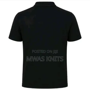 Black Plain Polo T Shirt Cotton Fashion