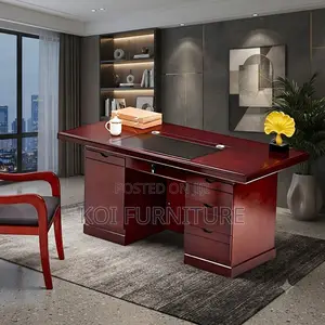 Office Desk; 1.4 Meter Executive Mahogany Productive Office Desk