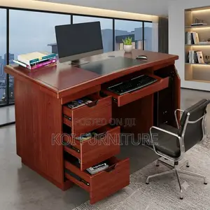 Office Desk; 1.4 Meter Executive Mahogany Productive Office Desk