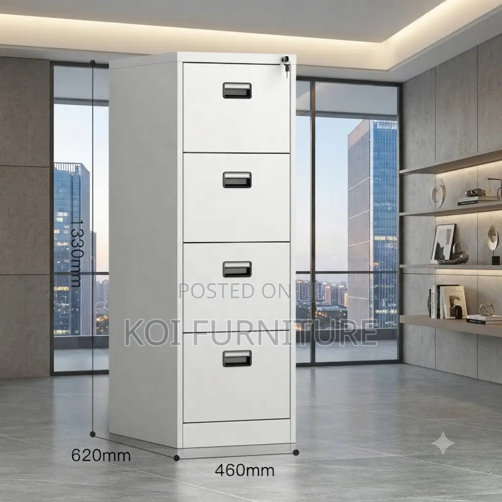 Office Cabinet; 4-Drawers Locker Steel Office Store Cabinet