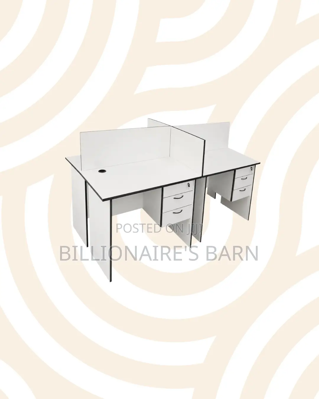 Practical 1m Four-Partition Wooden Bullpen Desk for Shared Office Work