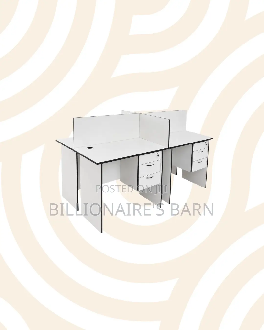 Practical 1m Four-Partition Wooden Bullpen Desk for Shared Office Work
