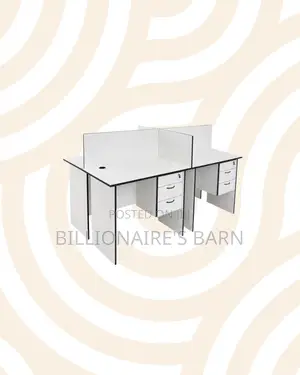 Practical 1m Four-Partition Wooden Bullpen Desk for Shared Office Work