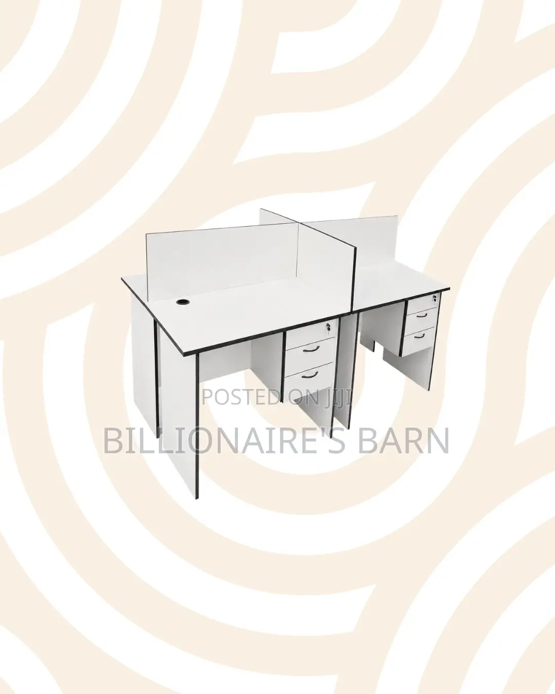 Practical 1m Four-Partition Wooden Bullpen Desk for Shared Office Work
