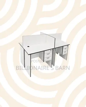 Practical 1m Four-Partition Wooden Bullpen Desk for Shared Office Work