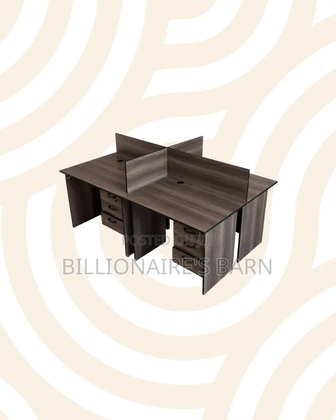 Practical 1m 4-Partition Wooden Bullpen Desk for Daily Study Sessions