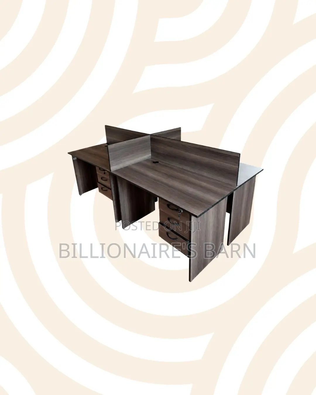 Practical 1m 4-Partition Wooden Bullpen Desk for Daily Study Sessions