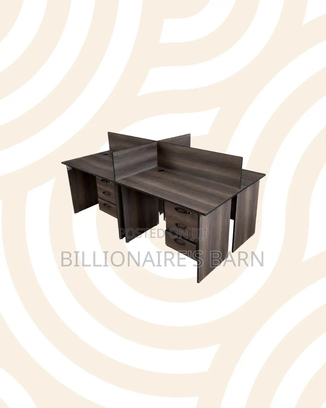 Practical 1m 4-Partition Wooden Bullpen Desk for Daily Study Sessions
