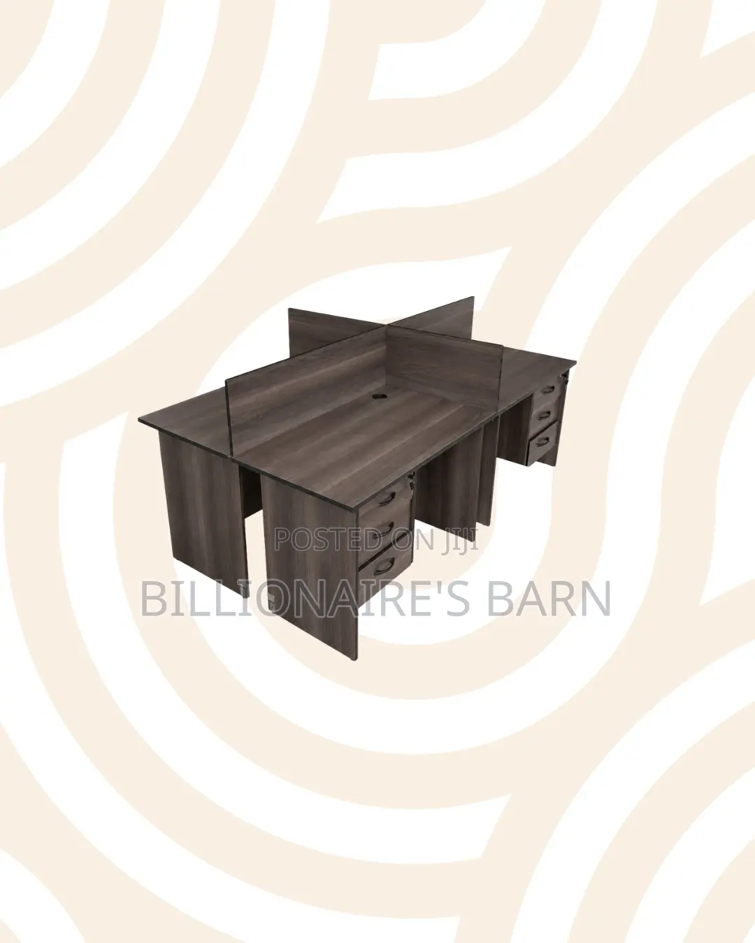 Practical 1m 4-Partition Wooden Bullpen Desk for Daily Study Sessions