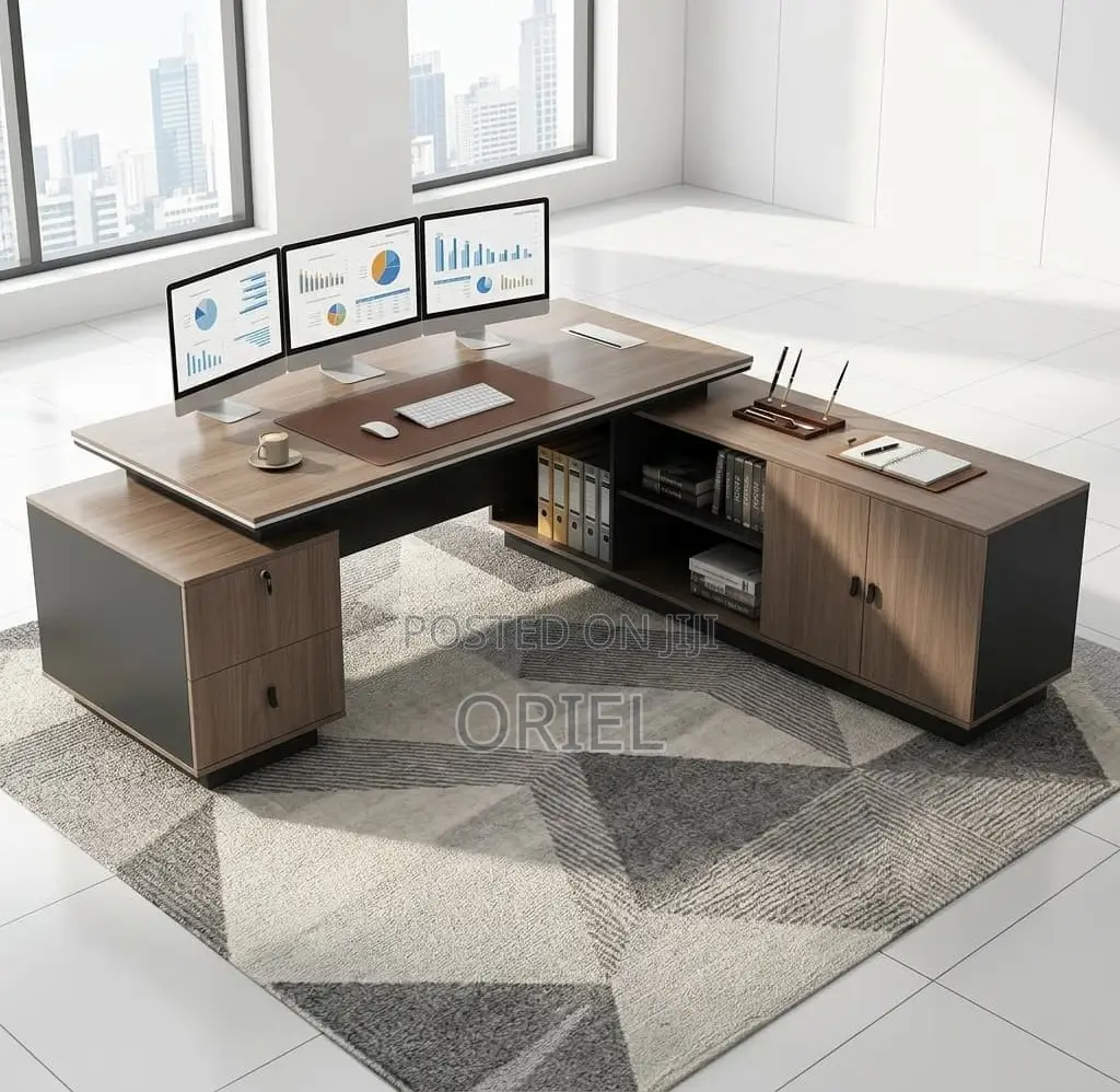 Office Desk : 2.4m L-Shaped Desk