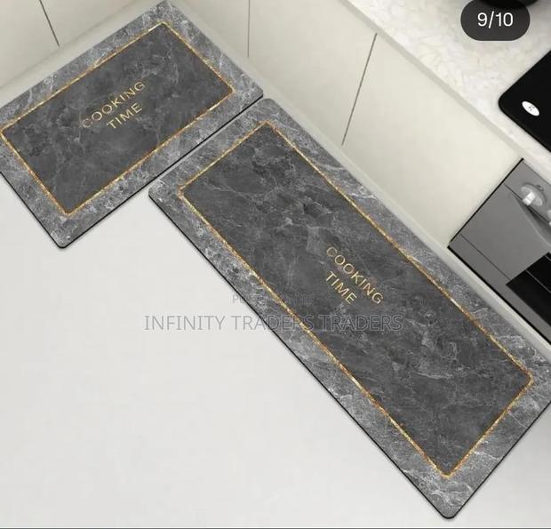 Rubber Underside Floor 2pcs Set 3d Kitchen Mat - thumbnail 2