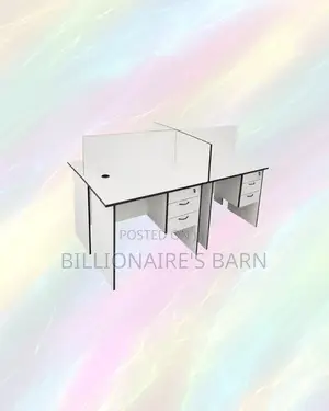 Practical 1m Four-Partition Wooden Bullpen Desk for Focused Team Tasks
