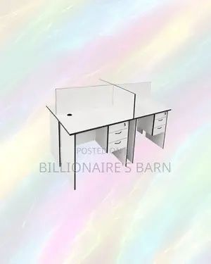 Practical 1m Four-Partition Wooden Bullpen Desk for Focused Team Tasks