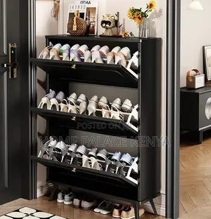 Shoe Cabinet: Black Vintage Tipping Shoe Organizer