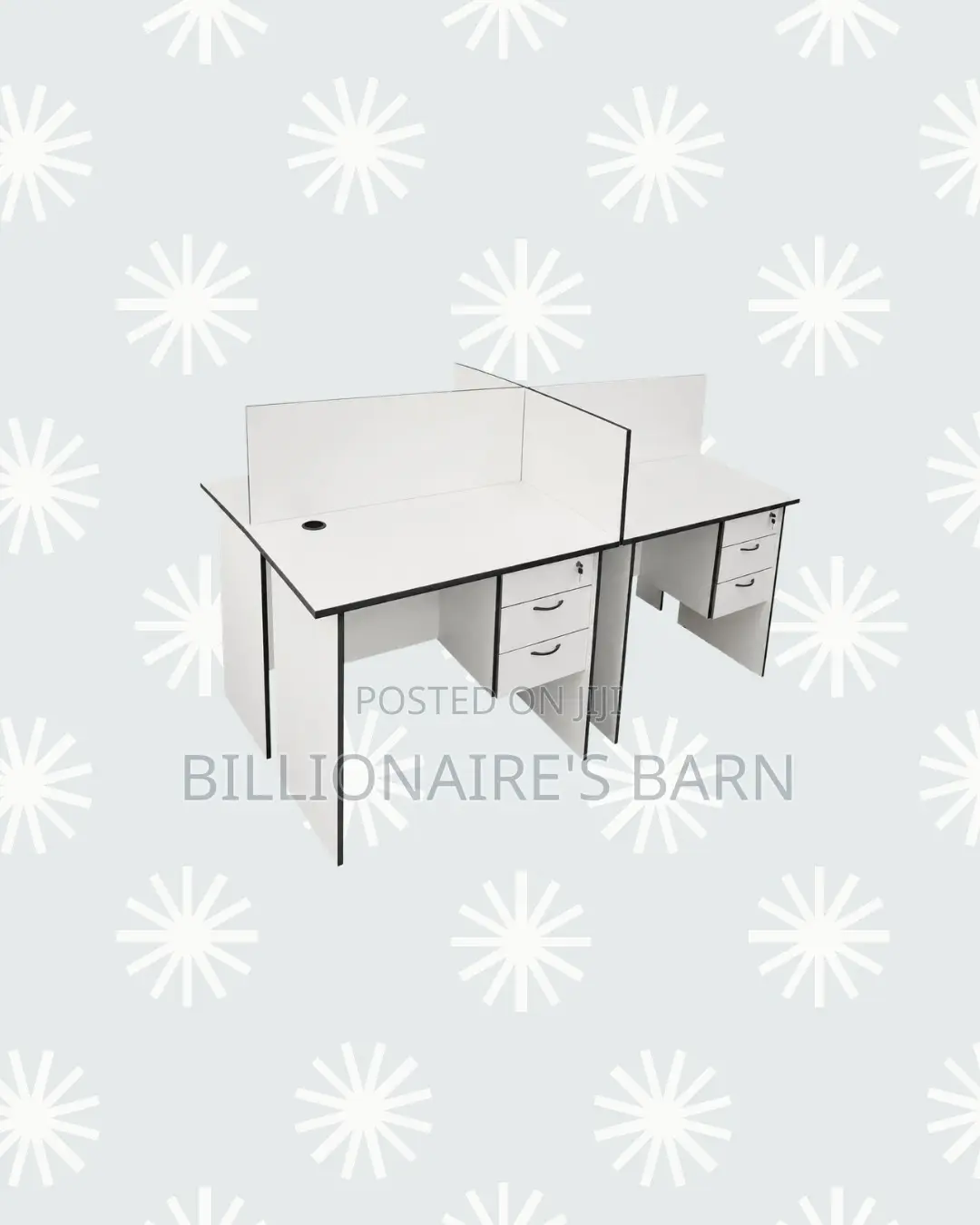 Practical 0.9m 4-Partition Wooden Bullpen Desk for Focused Team Tasks
