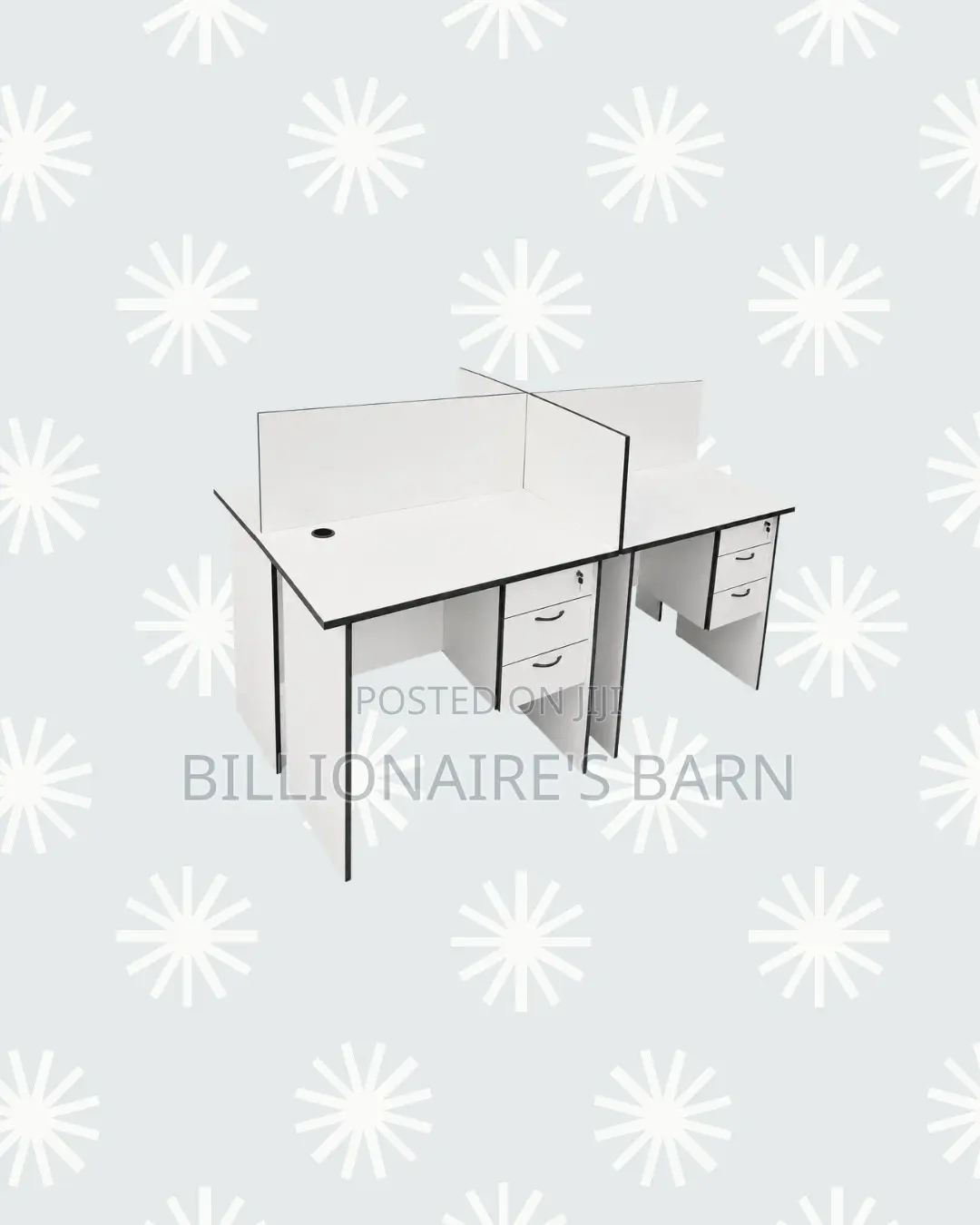 Practical 0.9m 4-Partition Wooden Bullpen Desk for Focused Team Tasks