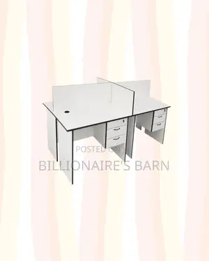 Practical 1.2m Four-Partition Wooden Bullpen Desk for Team Tasks
