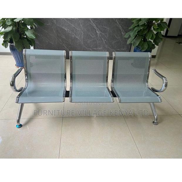 Modern Reception Metal Bench - thumbnail 2