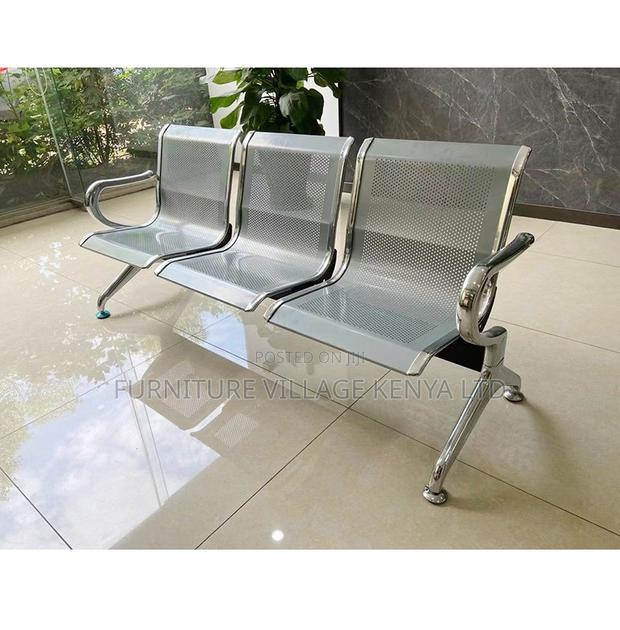 Modern Reception Metal Bench - thumbnail 3